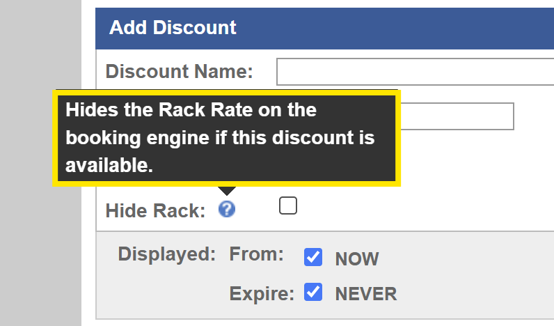 New BE - hide rack tool in promotions